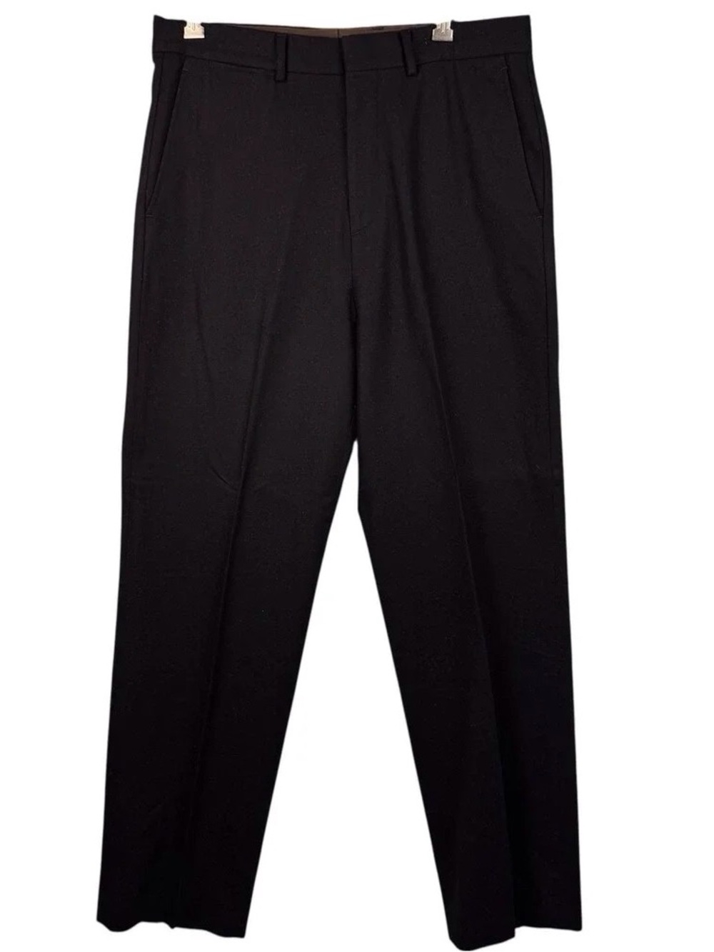 Men's Black Straight-Leg Dress Pants